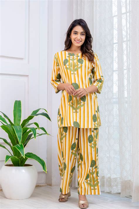Yellow Cotton Floral Co-ord Set – Me&My