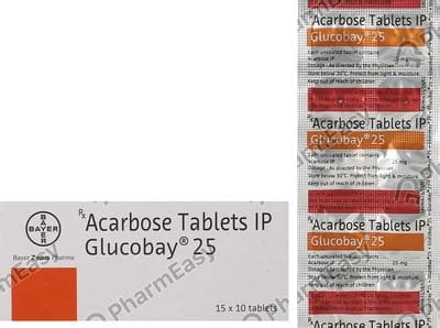 Glucobay 25 MG Tablet (10): Uses, Side Effects, Price & Dosage | PharmEasy
