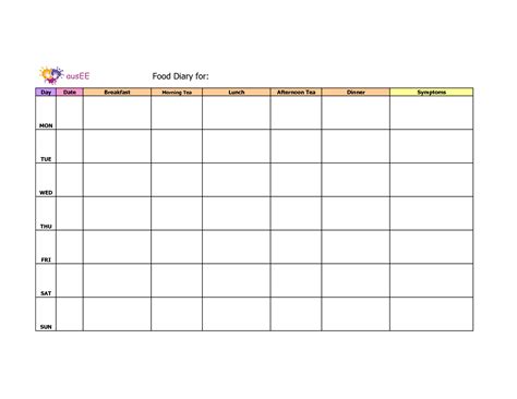 Free Printable Ibs Food And Symptom Diary Template - Best Templates Resources