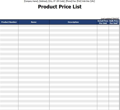 Image result for Product List Format