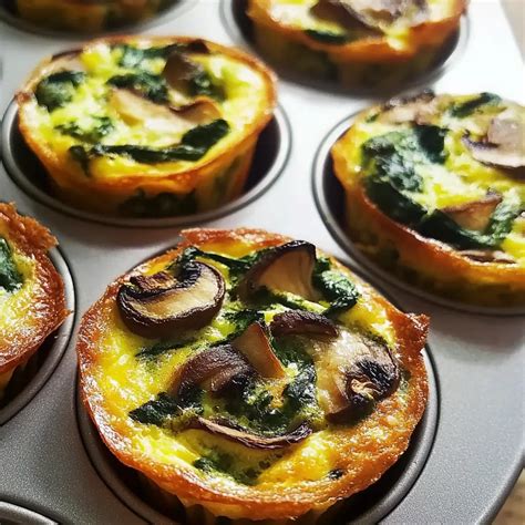 Muffin-Tin Spinach & Mushroom Mini Quiches Recipe - Her Kitchen Stories