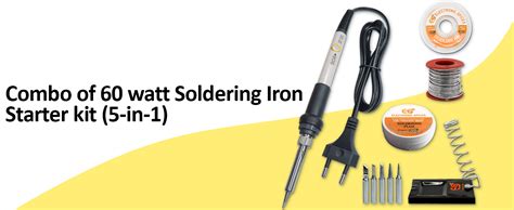 Electronic Spices Combo of 60 watt Soldering Iron Starter kit (5-in-1 ...
