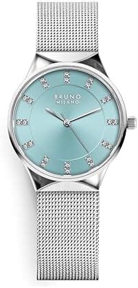 Buy BRUNO MILANO Stylish Watches Blue Dial Silver Hands Shiny Silver ...