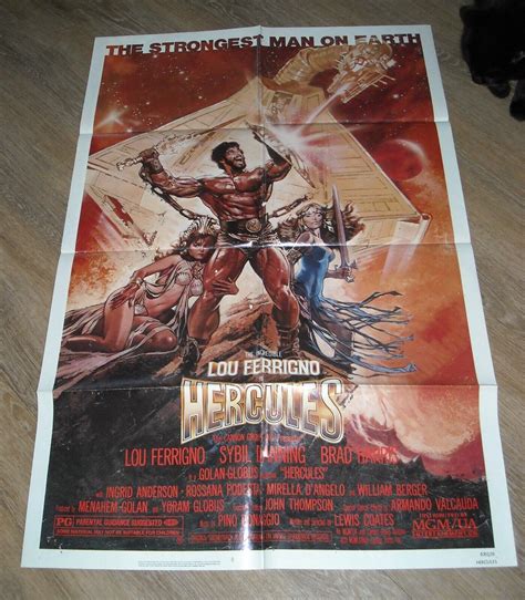 1983 HERCULES 1 SHEET MOVIE POSTER LOU FERRIGNO SYBIL DANNING ROSSANA ...