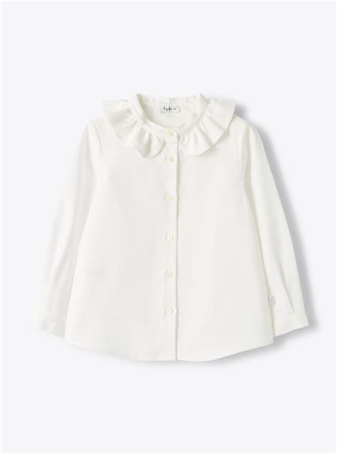 Shirt with ruffled collar | Il Gufo