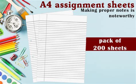 Paraspapermart A4 Size Both Side Ruled Sheet for Project/Assignment ...
