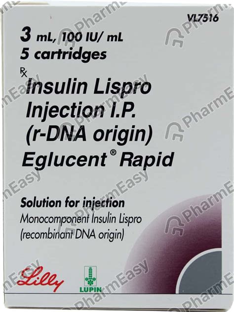 Eglucent Rapid 100 IU/ML Solution For Injection (3): Uses, Side Effects ...