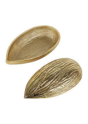 Buy Aluminium Pistachio Serving Platter | Decorative Golden Dry Fruit ...