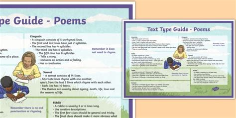 Types of Poems Poster | NZ Reading Resources (teacher made)