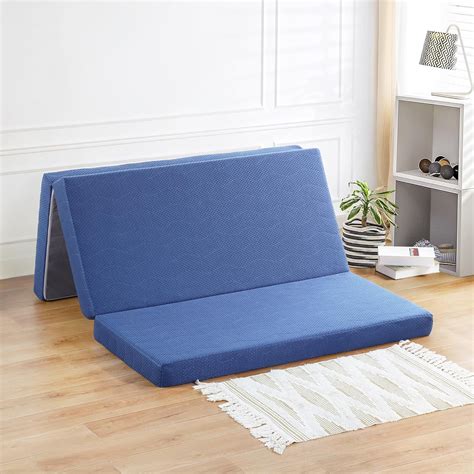 PrimaSleep 4 Inch Tri-Folding Topper, Guest Bed, Sleepover, Dorm Room ...