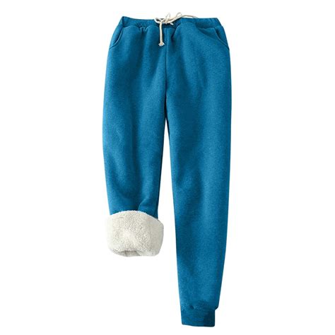 Yuzhih Winter Warm Fuzzy Sweatpant for Women Elastic High Waist Sherpa ...