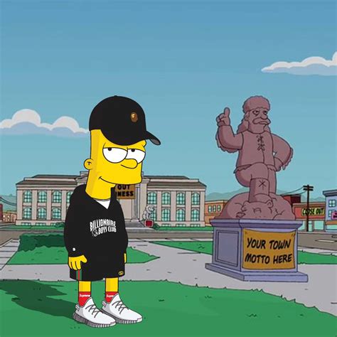 Download Black Cool Outfit Bart Simpson Supreme Wallpaper | Wallpapers.com