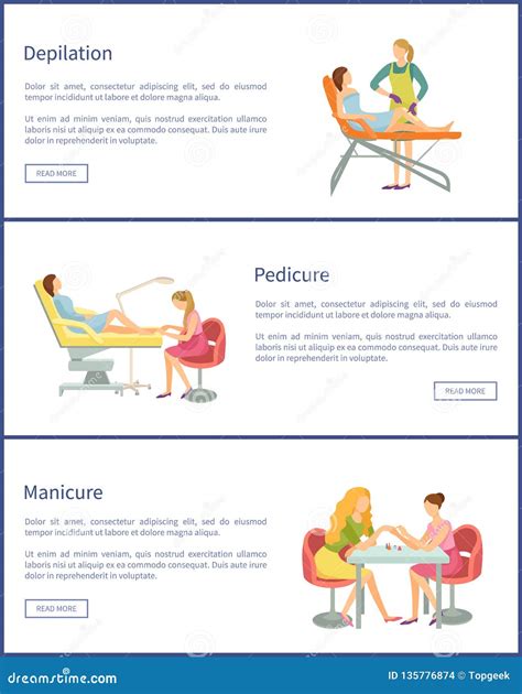 Pedicure and Manicure Procedures Posters Vector Stock Vector ...