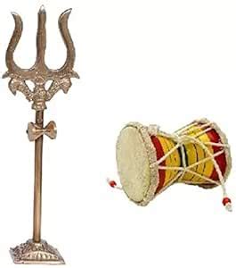 Buy Navyaksh Brass Energized Lord Shiva Trishakti Trishul with Damru ...