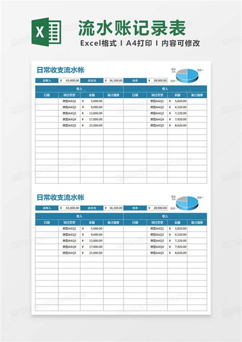 家庭消费流水账Excel模板下载_熊猫办公