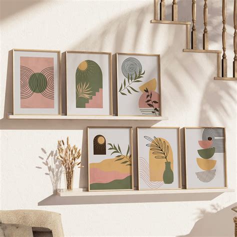 Minimal Boho Art Framed Posters for Home Living Room Bedroom and Offic ...