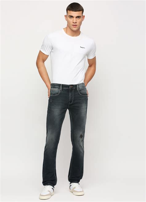 Vapour Black Mid Rise Slim Fit Jeans | Pepe Jeans India