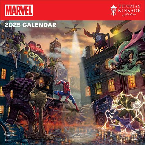 Buy MARVEL by Thomas Kinkade Studios 2025 Wall Calendar Book Online at ...