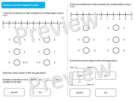 Image result for Ordering Negative Numbers Worksheet