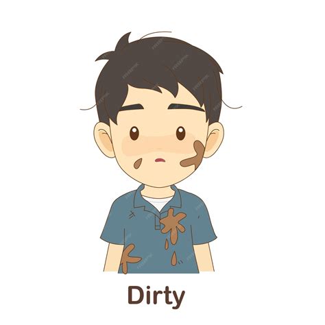 Tarjeta de vocabulario para niños. sucio con imagen de sucio ...