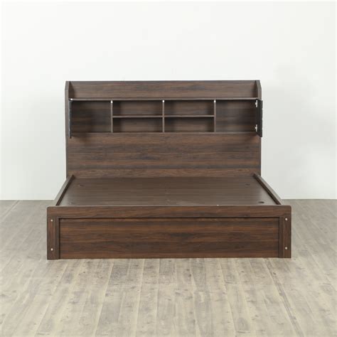 Buy Lewis Magnus Queen Bed with Box Storage - Brown from Home Centre at ...