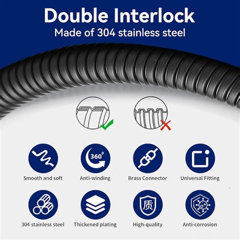 BWE Black 9.06-in Shower Hose (2-in-ID) A-9245-BLACK at Lowes.com