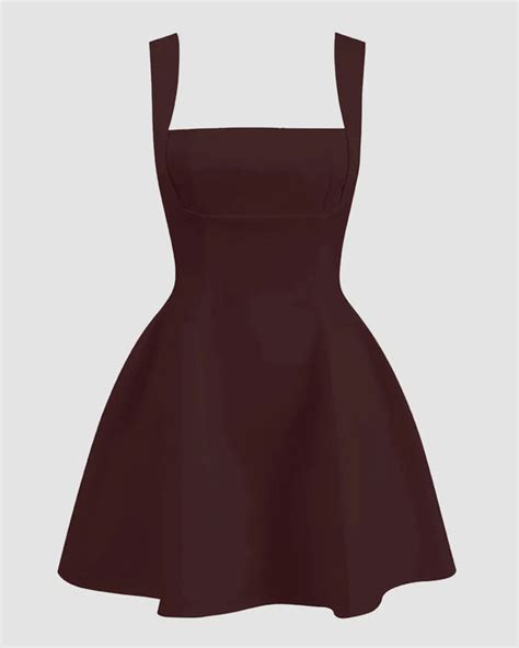 Fit & Flare Sleeveless Mini Dress in Chocolate - Littlebox India