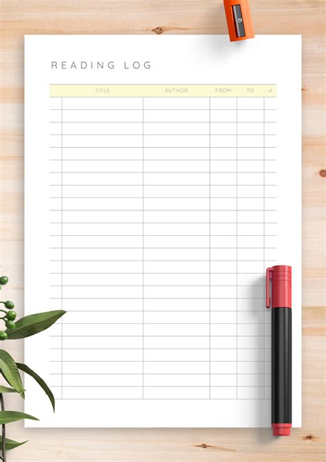 Free Printable Reading Log Pdf - Free Printable Templates