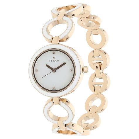 Buy Online Titan Quartz Analog White Dial Metal Strap Watch for Women ...