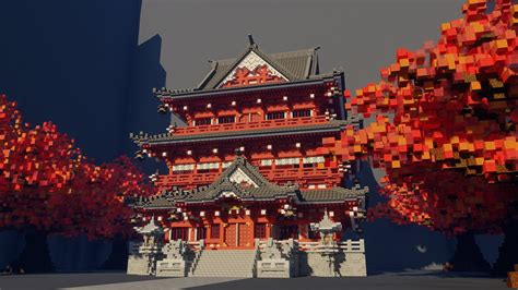 Minecraft Japanese House with Blueprints
