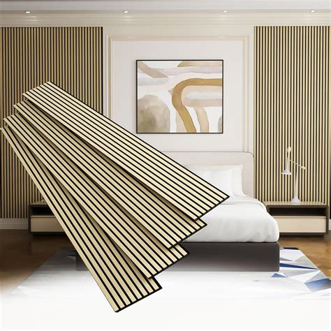Umedol Acoustic Slat Wall Paneling, 4-Pack 94.5 x 12.6 Oak India | Ubuy