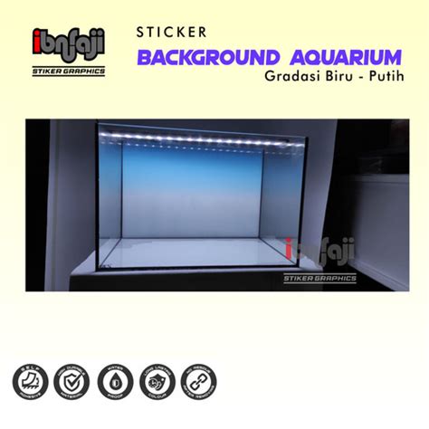Jual Stiker Background Aquarium Aquascape gradasi Biru Putih Macam ...