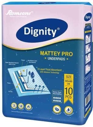 Romsons Dignity Mattey Pro Underpads 60X90cm - L (20 Pieces) Adult ...