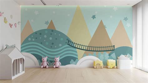 Kids Animated Pastel Motifs Wallpaper - Get Creative Ideas!