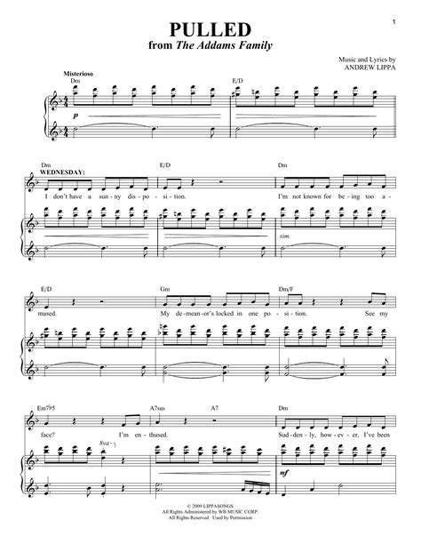 Pulled (from The Addams Family Musical) by Andrew Lippa Sheet Music for ...