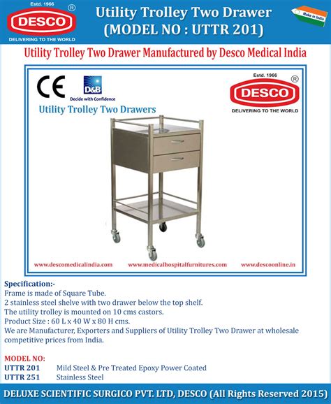Medical Utility Trolley Two Drawers Manufacturer, Supplier and Exporter ...