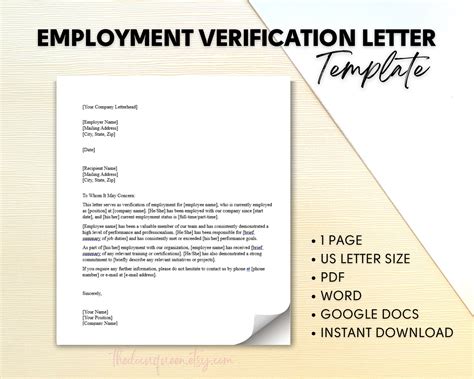 Employment Verification Letter Sample