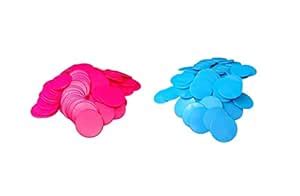 Buy MOREL Pink and Blue Plastic Round Shape Plain Token Coin, Chips for ...