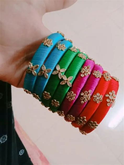 Ethnic Latest Silk Thread Handmade Bangles Set for Girls and Women's ...