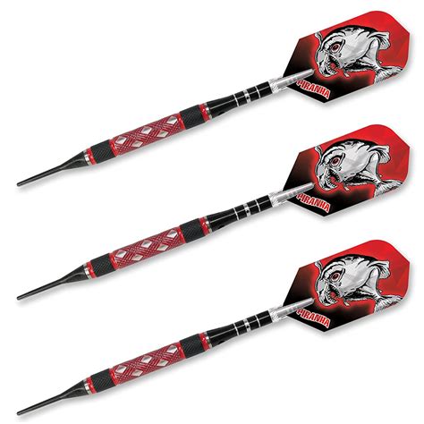 Dart World Piranha Red Criss Cross Cut Soft Tip Tungsten Dart Set, 16g ...