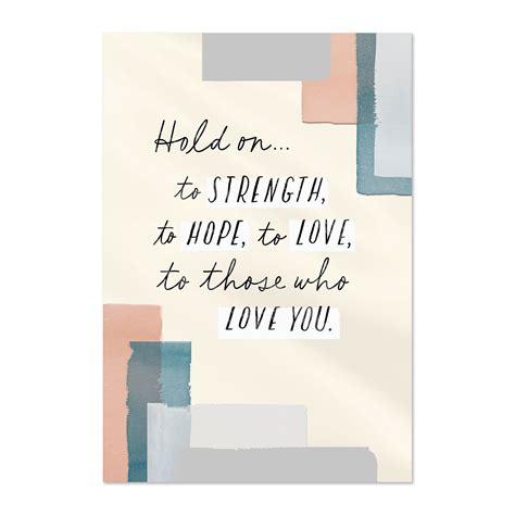 Hold On to Strength, Hope, Love Cancer Support Card - Greeting Cards ...