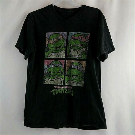 Teenage Mutant Ninja Turtles Shirt TMNT Black Mens La… - Gem