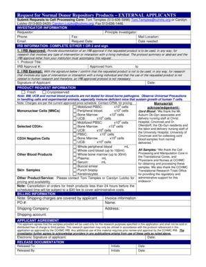 Fillable Online research cchmc Request for Normal Donor Repository ...