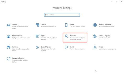 Image result for User Settings Windows