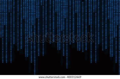 Blue Binary Code Matrix Stock Illustration 400312669