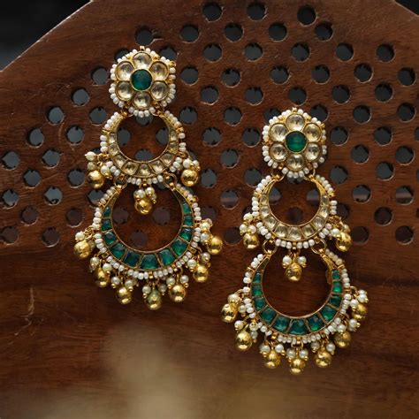 Kundan chandbali Earrings | Polki chandbali Earrings | Trendy Jewellery