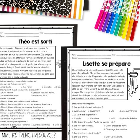 French Reading Comprehension Activities, French Texts for Beginners ...