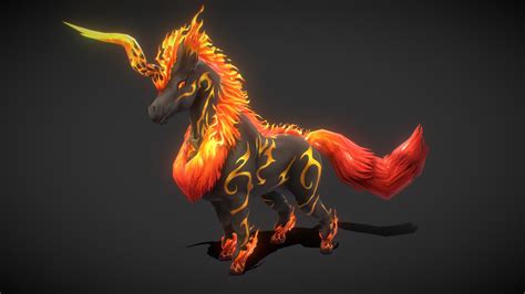 Fantasy RPG Fire Unicorn - Buy Royalty Free 3D model by P3D Academy (@p3dacademy) [e79243c ...