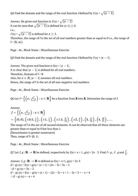 Image result for Class 11 Math Function Exercise Solution