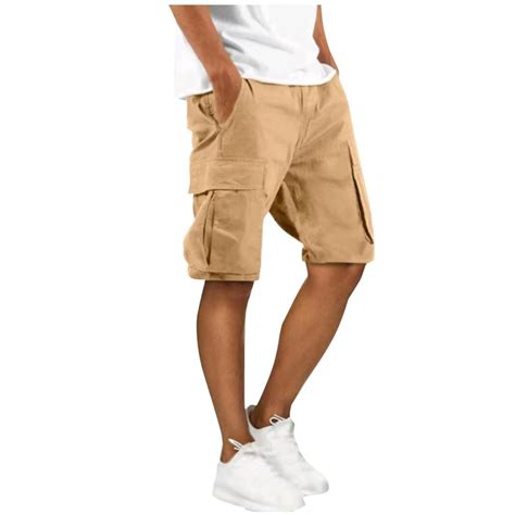 Zimjoy Men Summer Pants Strechy Linen Casual Cargo Shorts Men Comfy ...